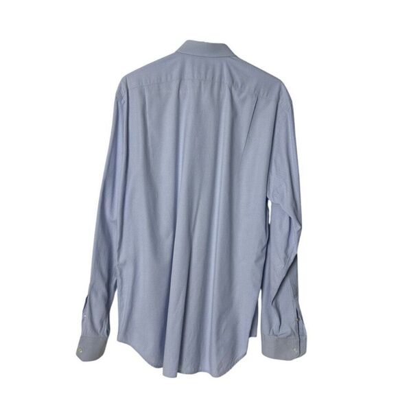 Mens Antonio Consentino Light Blue Patterned Long Sleeve Dress Shirt 43/17 - Picture 2 of 5